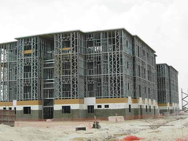 metal building without walls